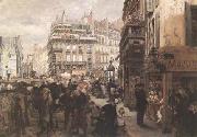 Adolph von Menzel A Paris Day (mk09) oil painting on canvas